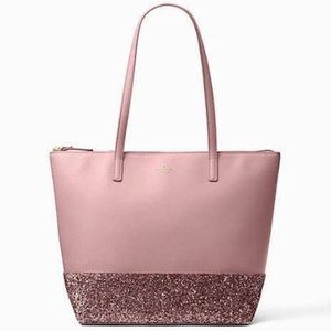 Kate Spade Tinsel Shimmy Lola Joeley Glitter Small Top Zip Satchel Crossbody Bag
